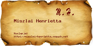 Miszlai Henrietta névjegykártya