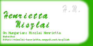 henrietta miszlai business card